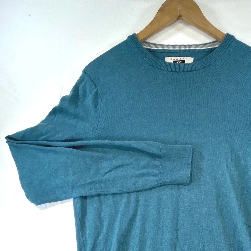 Joseph Abboud Cashmere Blend Crewneck Sweater Medium M Teal Blue Quiet Luxury